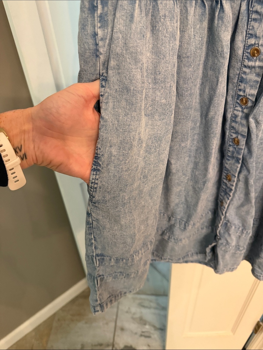 Sleeveless chambray Jane + Delancey dress - Picture 5 of 6